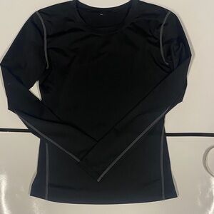 Black Long Sleeve Women's Base Layer Top